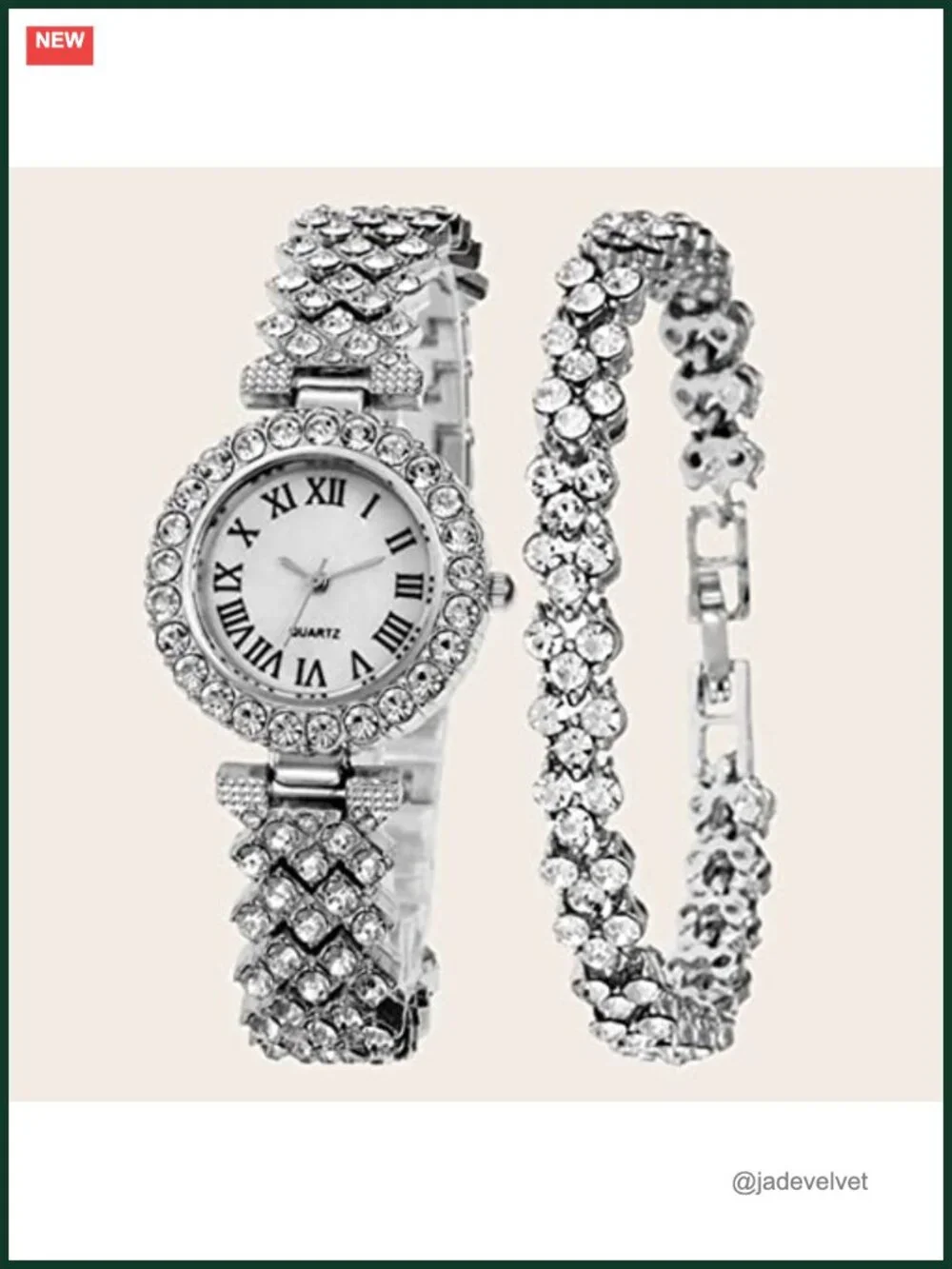 Women's Diamond Watch with Quartz Movement and Stainless Steel Bracelet